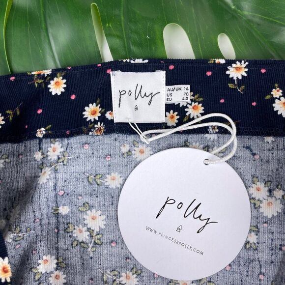 Princess Polly NWT Luisa Daisy Floral 90s Corduroy Mini Skirt - Picture 7 of 9